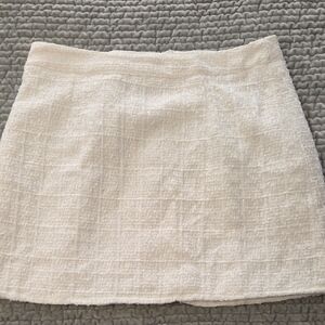 Classic Cream Tweed Mini Skirt